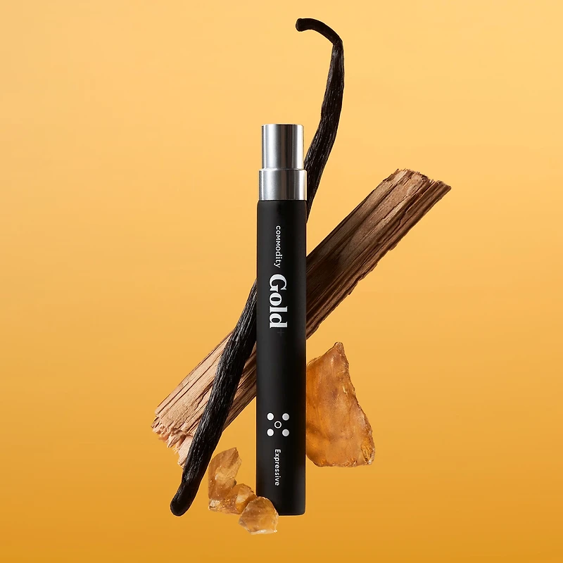 Eau de parfum Gold Expressive avec vanille et bois de santal en vaporisateurs de voyage