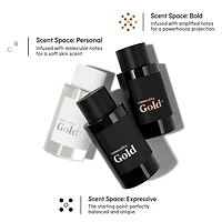 Eau de parfum Gold Expressive avec vanille et bois de santal en vaporisateurs de voyage