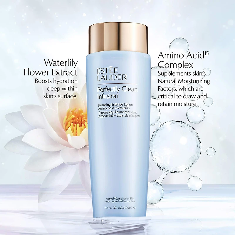 Tonique équilibrant hydratant Perfectly Clean Infusion avec acides aminés + nénuphar