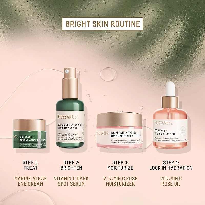 Hydratant illuminant à la rose avec vitamine C + squalane