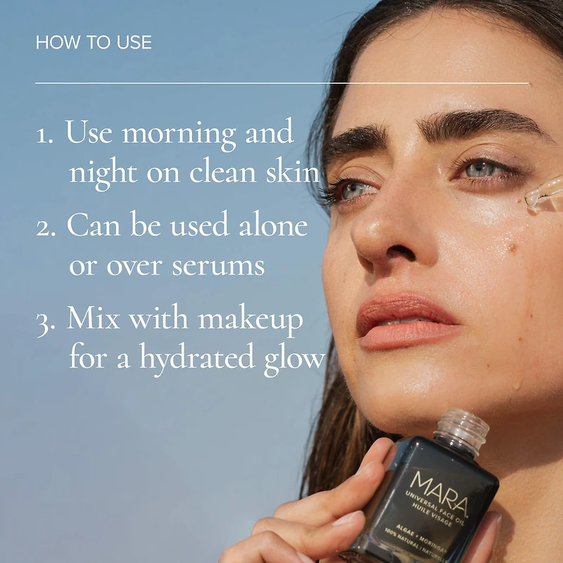 Universal Hydrating Face Oil for Anti-Aging and Glow with Algae + Moringa