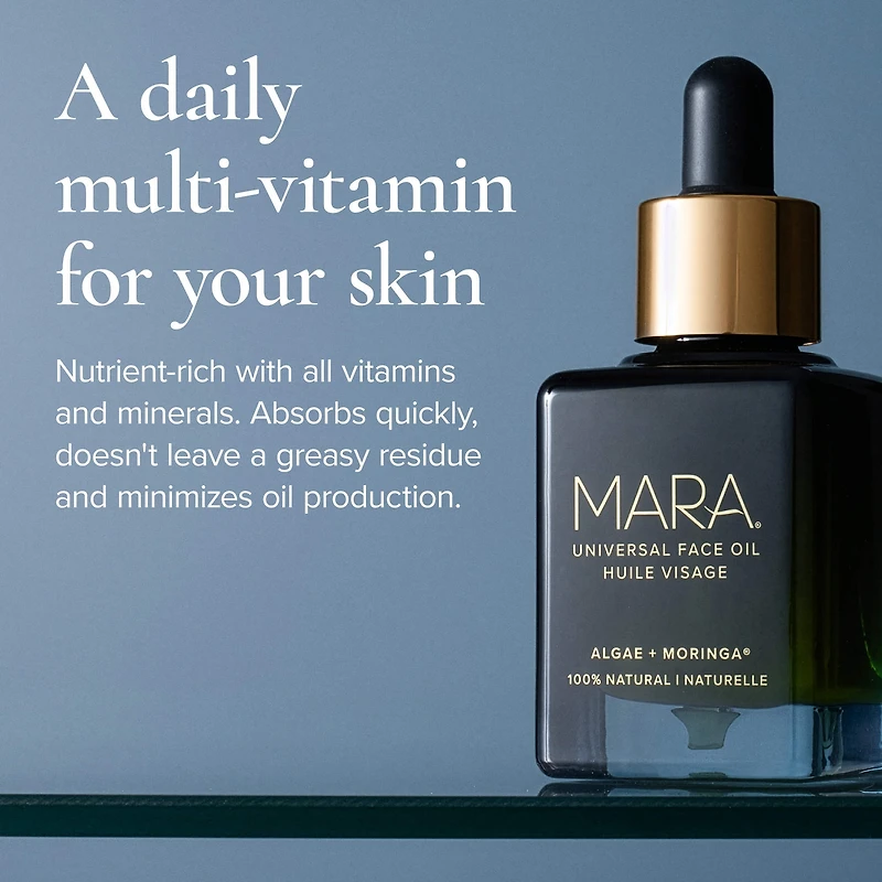 Universal Hydrating Face Oil for Anti-Aging and Glow with Algae + Moringa
