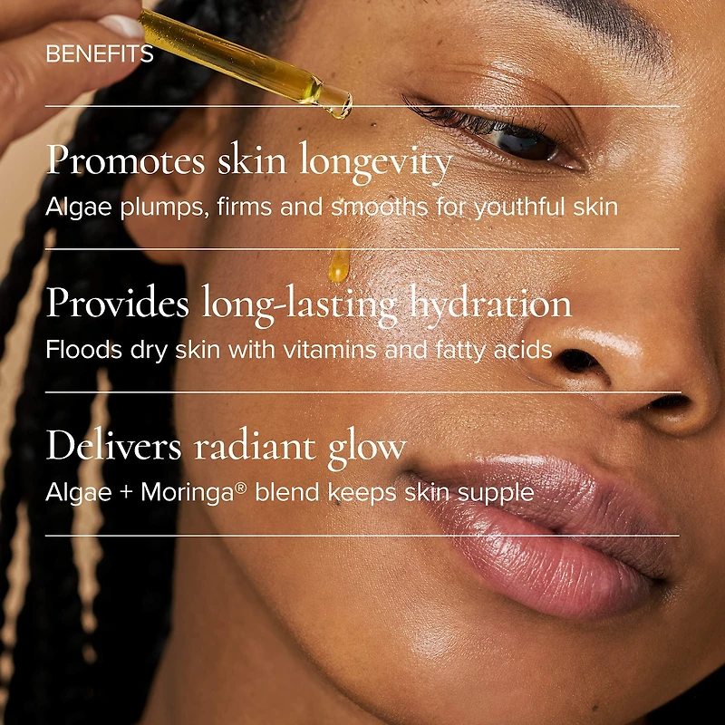 Universal Hydrating Face Oil for Anti-Aging and Glow with Algae + Moringa