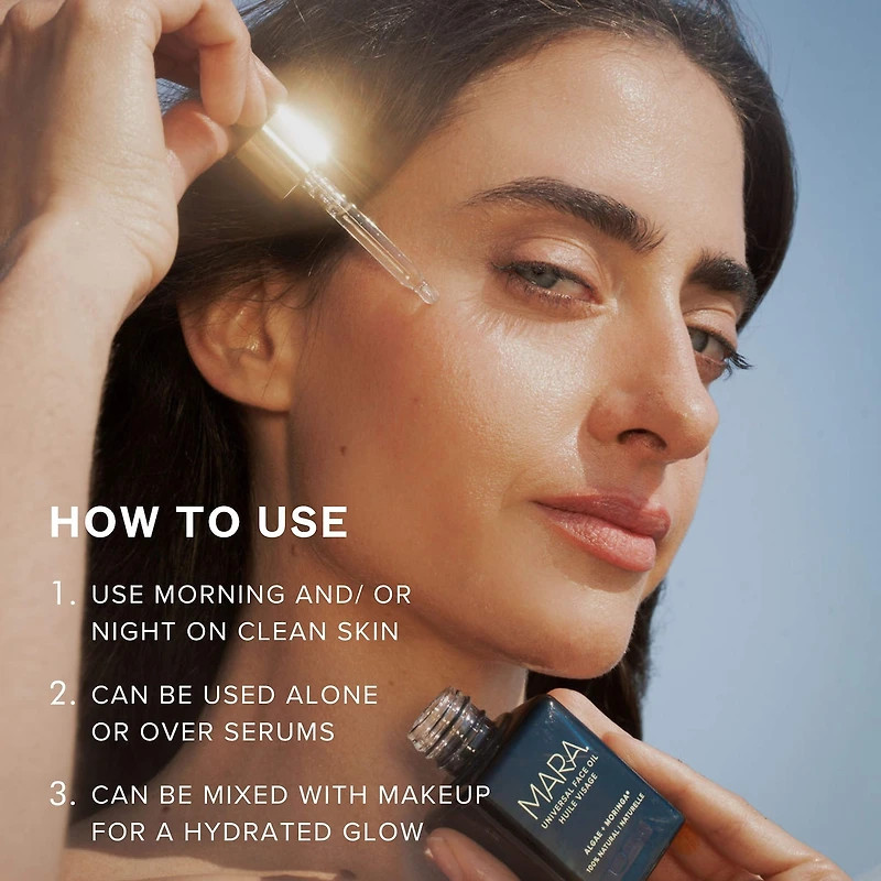 Universal Hydrating Face Oil for Anti-Aging and Glow with Algae + Moringa