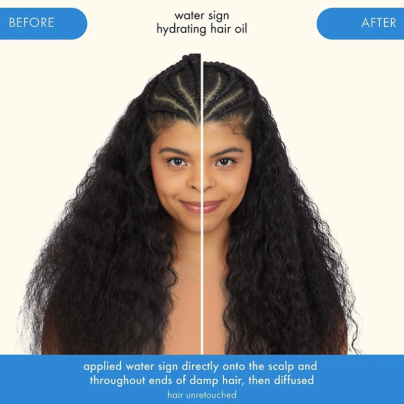 Huile hydratante pour les cheveux Water Sign avec acide hyaluronique
