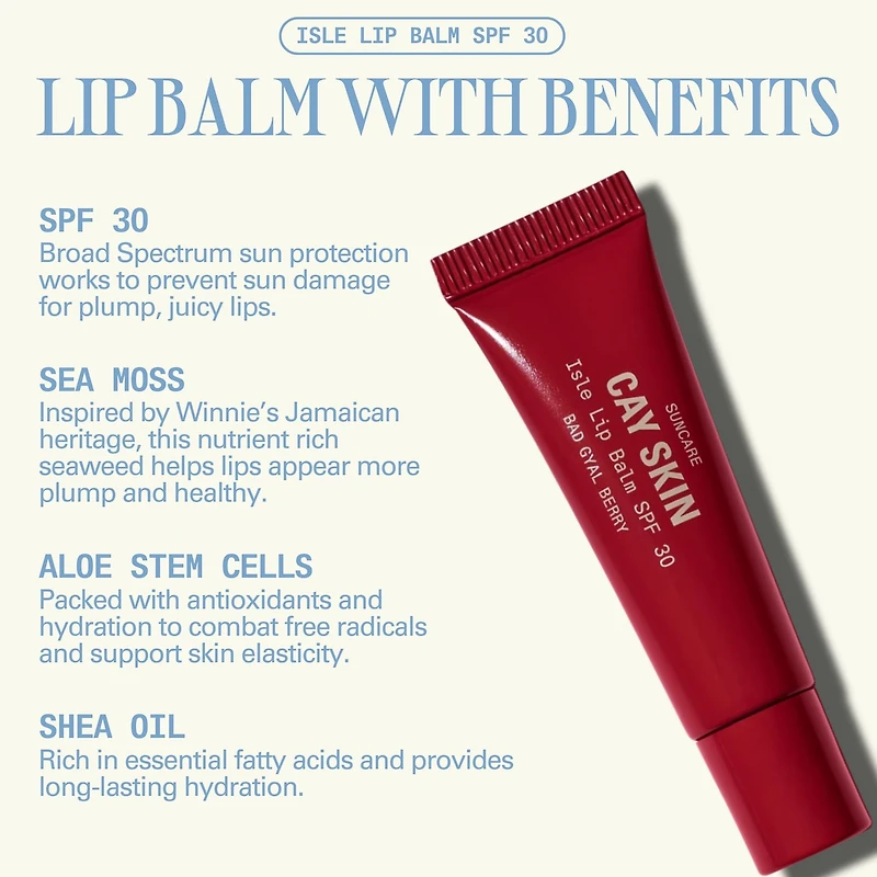 Isle Lip Balm SPF 30 with Sea Moss and Aloe Stem Cells