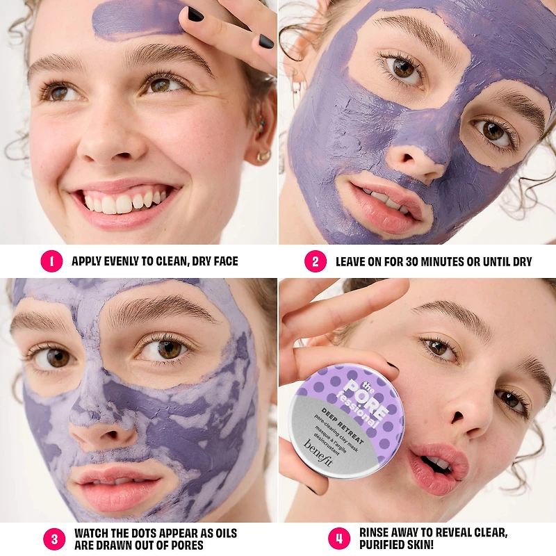 Masque à l’argile kaolin pour nettoyer les pores Deep Retreat The POREfessional