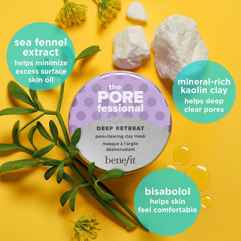 Masque à l’argile kaolin pour nettoyer les pores Deep Retreat The POREfessional