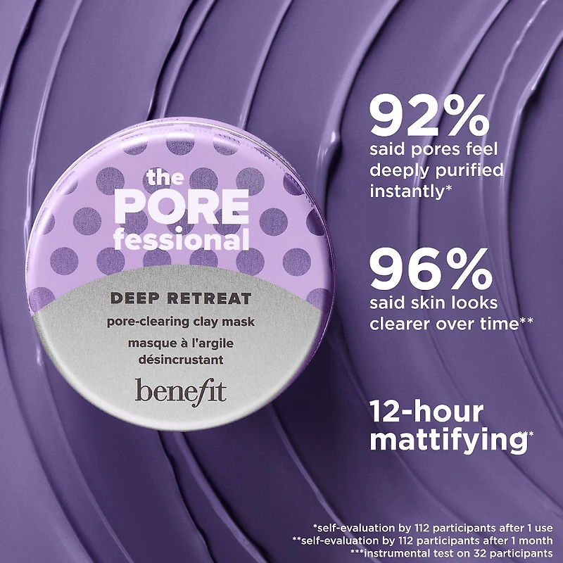 Minimasque à l'argile pour nettoyer les pores Deep Retreat The POREfessional