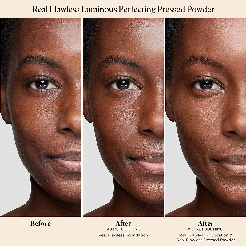 Poudre pressée perfectrice de lumière sans talc Real Flawless