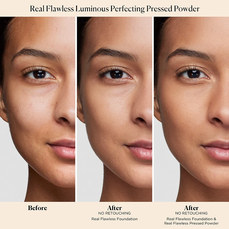 Poudre pressée perfectrice de lumière sans talc Real Flawless