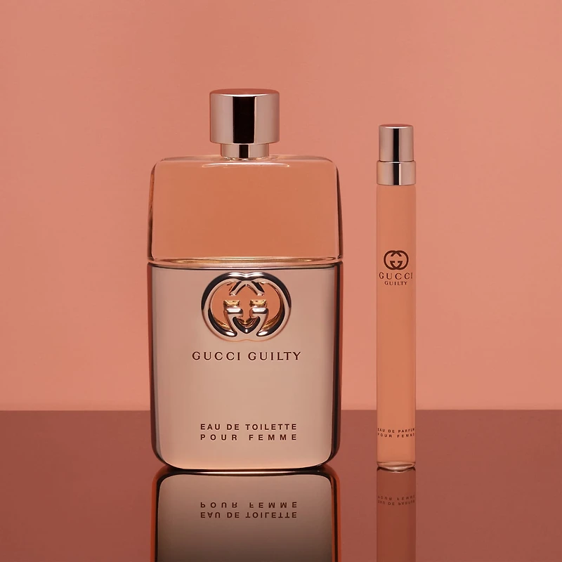 Eau de toilette Guilty pour femme avec mandarine, lilas et patchouli