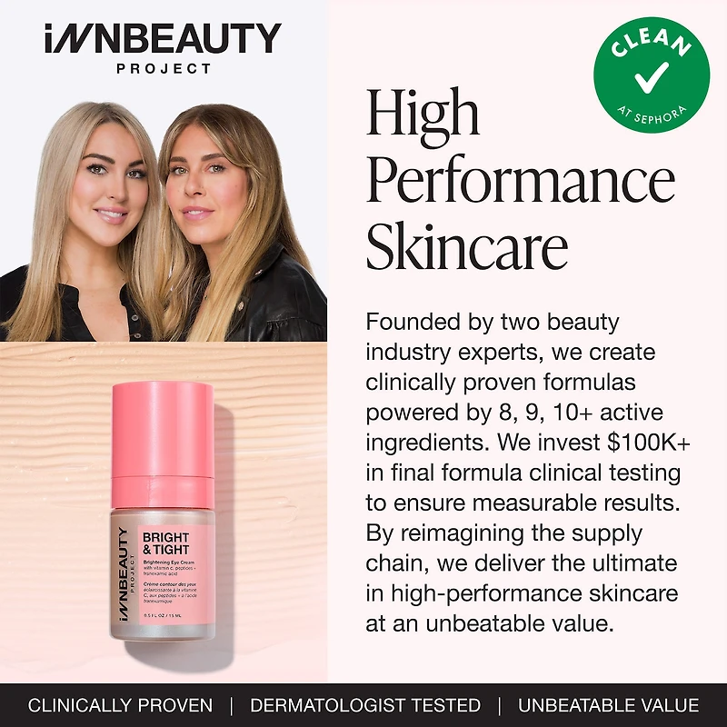 Crème contour des yeux raffermissante et anticernes Bright & Tight avec vitamine C et peptides