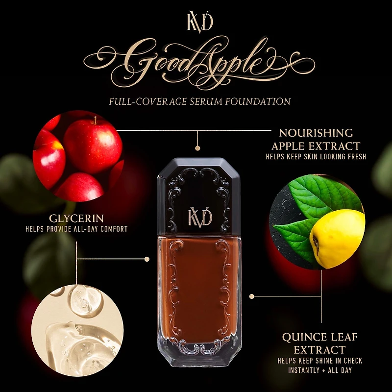 Fond de teint sérum à couvrance totale Good Apple non comédogène