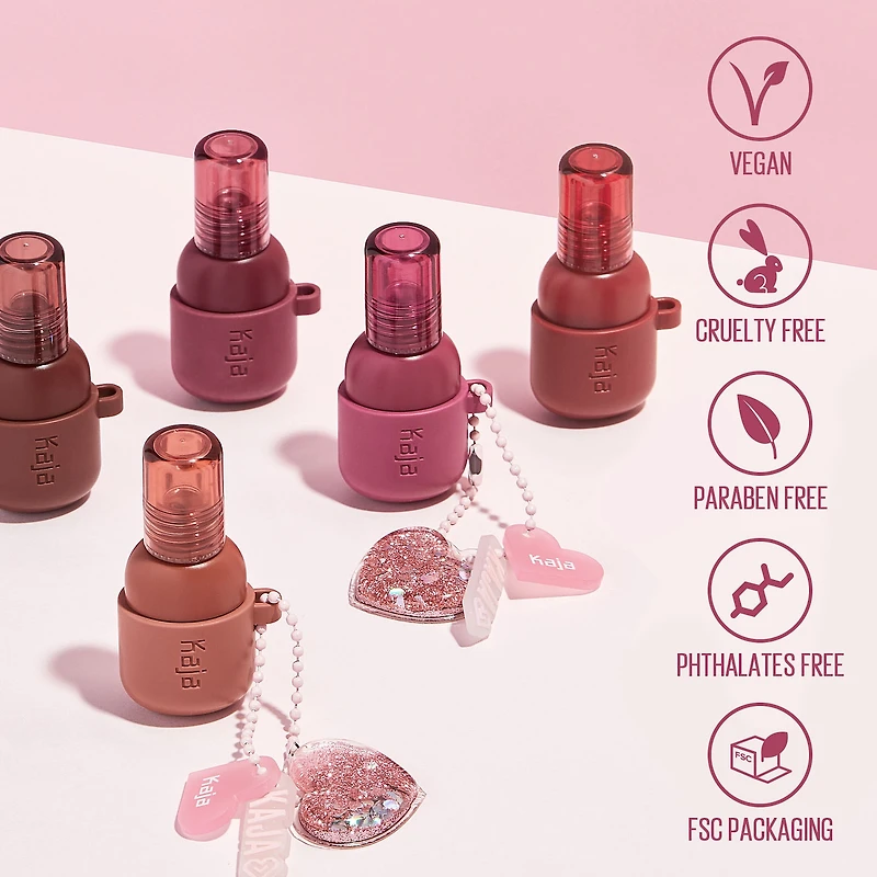Teinte glacée pour les lèvres et fard à joues Jelly Charm avec porte-clés