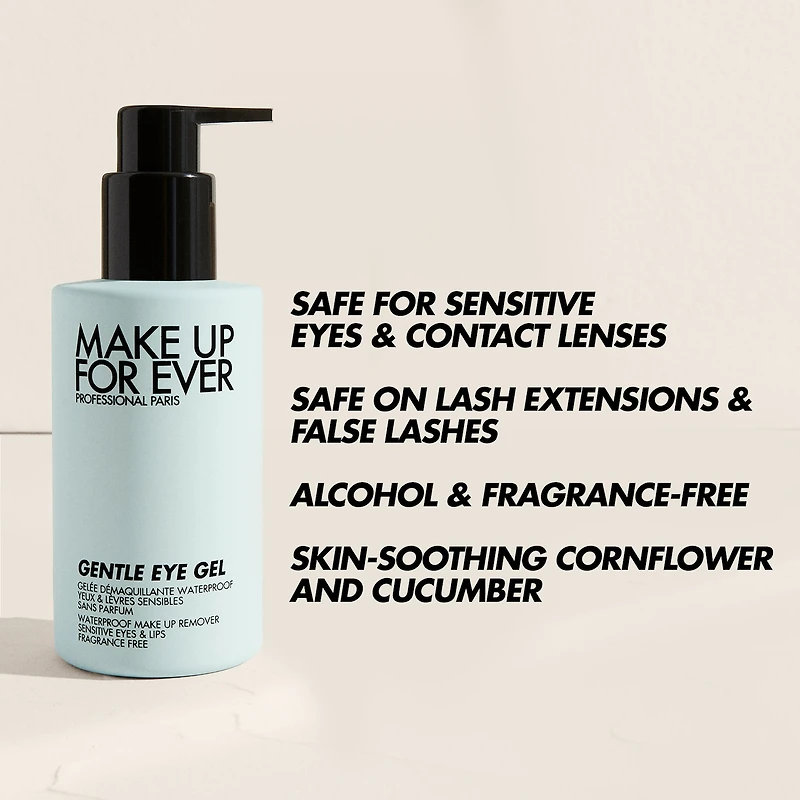 Minigel démaquillant doux pour les yeux et les lèvres hydrofuge