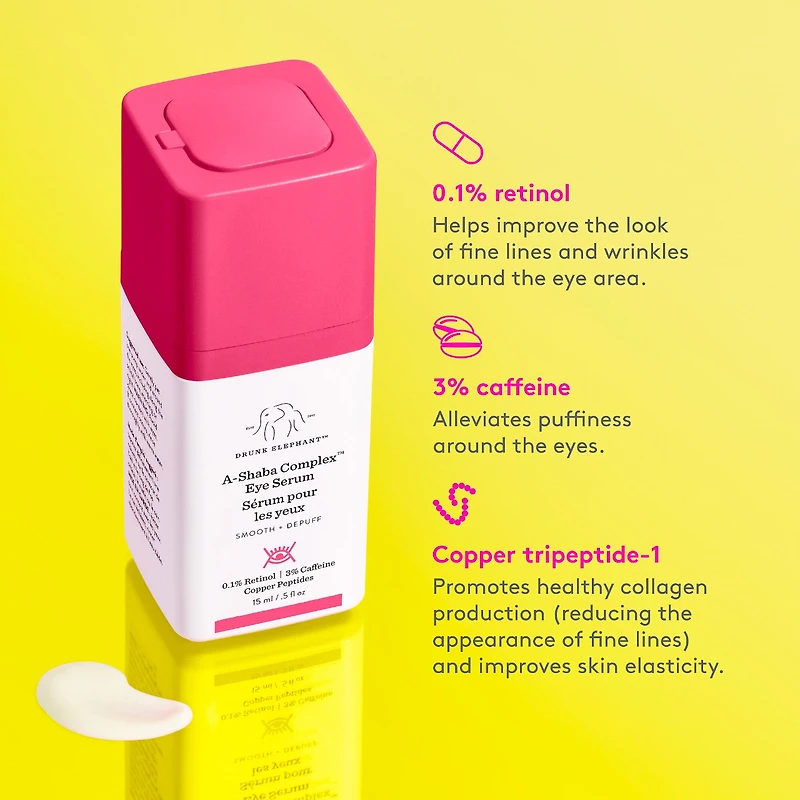 Sérum contour des yeux au rétinol A-Shaba Complex avec caféine et peptides de cuivre
