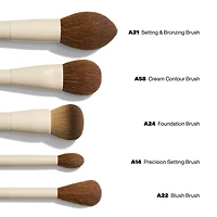 Ensemble de cinq pinceaux pour le visage Signature Look de Morphe x Ariel