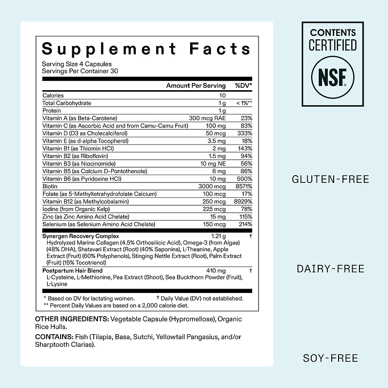 POSTPARTUM OBGYN-Formulated Hair Growth Supplement for Thinning & Full-Body Recovery Support