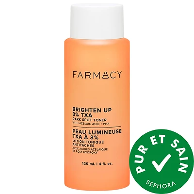 Farmacy Lotion tonique illuminatrice 3 % TXA contre les taches pigmentaires avec de l'acide azélique 4 oz / 120 mL