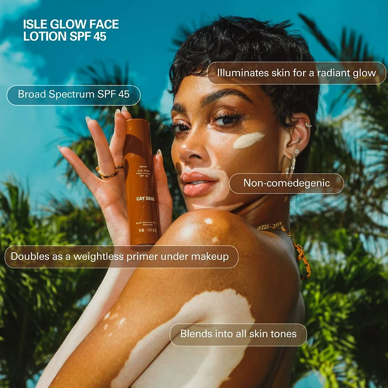 Isle Glow Face Sunscreen Moisturizer SPF 45 with Sea Moss and Niacinamide