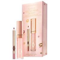 Charlotte Tilbury Mini Glossy Pink Lip Gloss + Liner Set