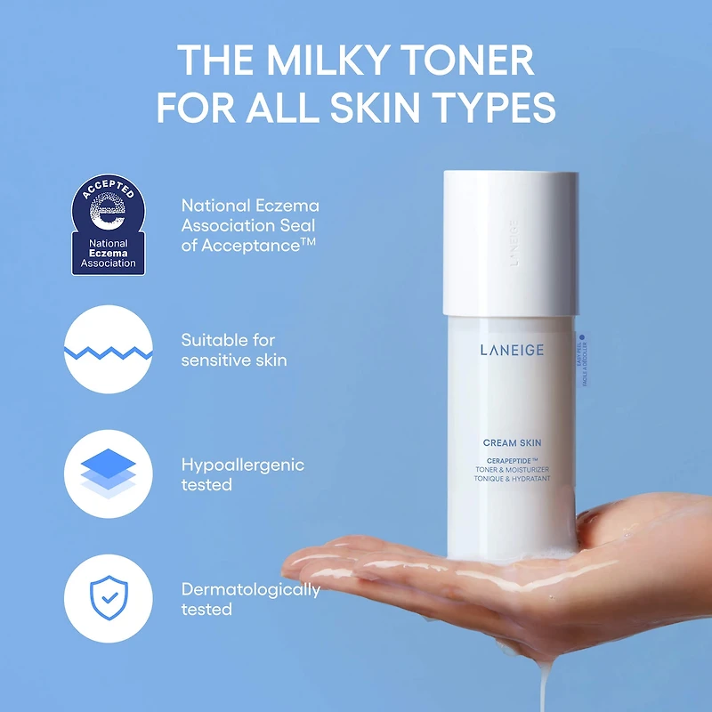 Cream Skin Milky Toner with Ceramides & Peptides for Nourishing Hydration