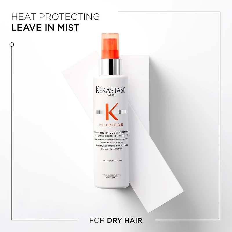 Vaporisateur sans rinçage protégeant de la chaleur pour cheveux secs