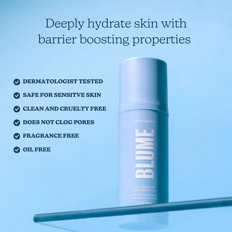 Crème gel pour peau à tendance acnéique Meltdown avec 72 heures d’hydratation