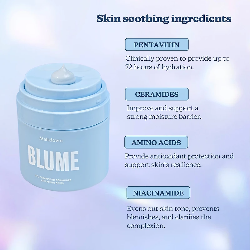 Crème gel pour peau à tendance acnéique Meltdown avec 72 heures d’hydratation