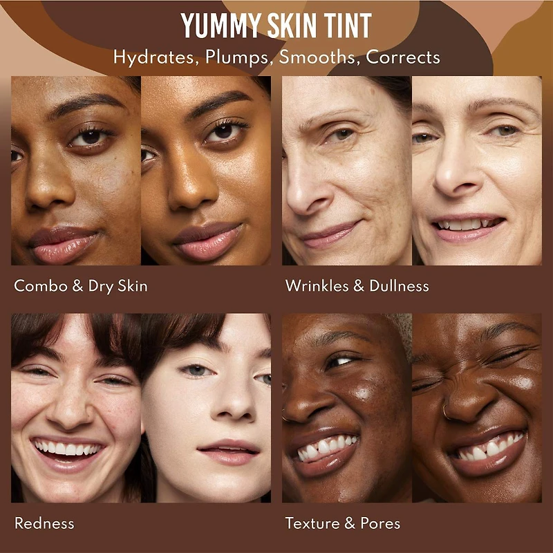 Fluide teinté et sérum Yummy Skin avec peptides céramides