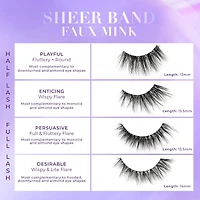 Faux cils à bande transparents