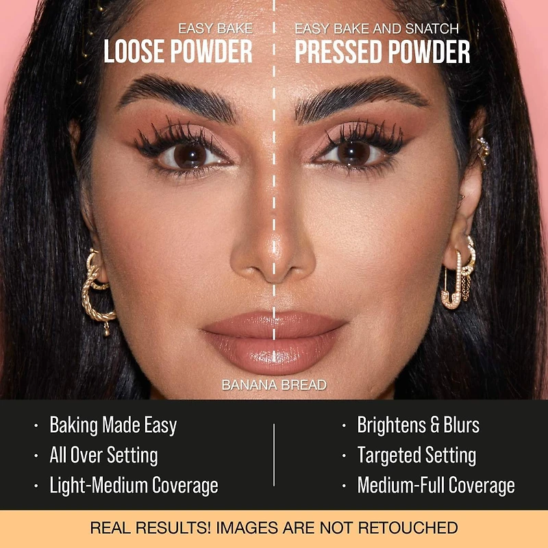 Poudre compacte illuminatrice et fixatrice sans talc Easy Bake and Snatch
