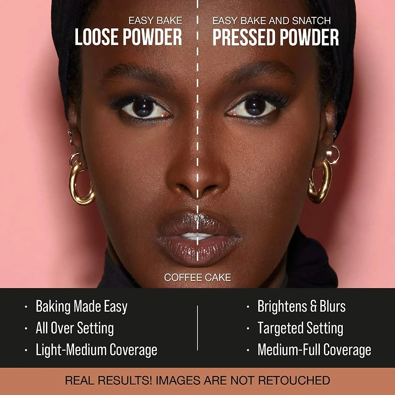 Poudre compacte illuminatrice et fixatrice sans talc Easy Bake and Snatch