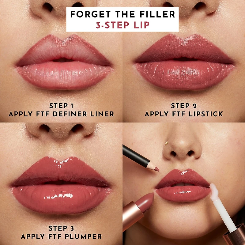 Forget the Filler Lip-Plumping Line-Smoothing Satin Cream Lipstick