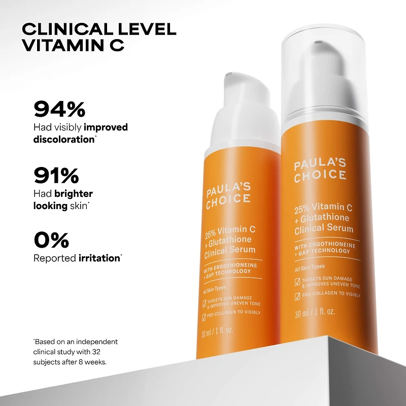 25% Vitamin C + Glutathione Clinical Serum for Brightening & Dark Spots
