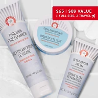 Ensemble-cadeau de favoris pour le visage FAB, le meilleur des soins pour la peau pour nettoyer, exfolier et hydrater