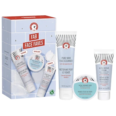 Ensemble-cadeau de favoris pour le visage FAB, le meilleur des soins pour la peau pour nettoyer, exfolier et hydrater