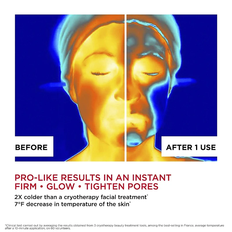 Effet rehaussant instantané Cryo-Flash et masque pour le visage qui stimule l’éclat