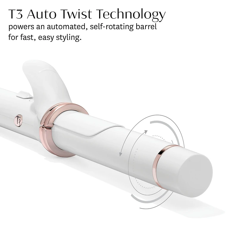 Fer à boucler automatique rotatif CurlWrap de 1,25 po avec long barillet