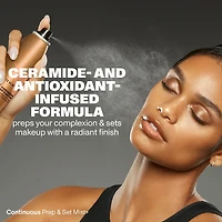 Brume continue surchargée Prep & Set avec antioxydants et céramides
