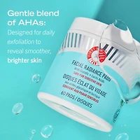 Disques exfoliants éclat du visage aux acides glycolique et lactique avec AHA