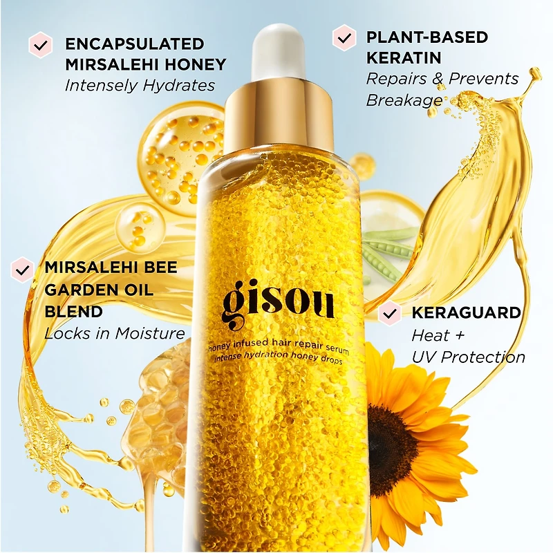 Sérum réparateur pour les cheveux infusé de miel