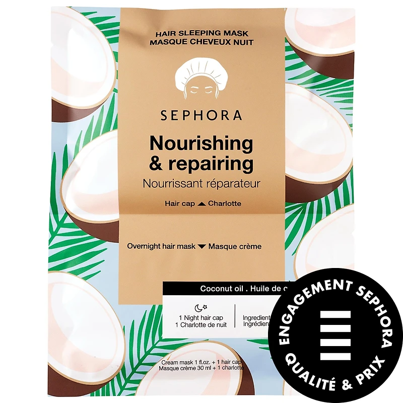 Masque de nuit nourrissant pour les cheveux à la noix coco et mangue