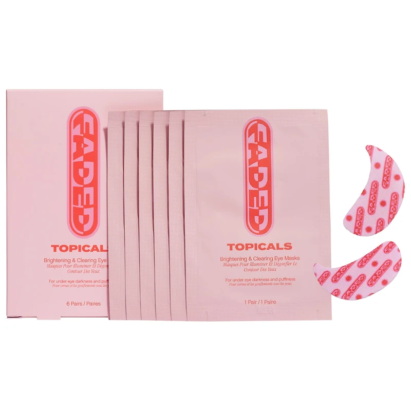 Topicals Faded Under Eye Brightening & Clearing Eye Masks Faded Eye Pink - 6 pairs/pack