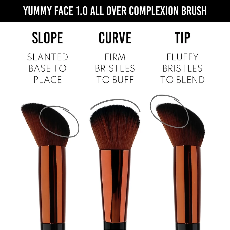 Yummy Face 1.0 All Over Complexion Brush - For Foundation, Blush, Bronzer & Powder