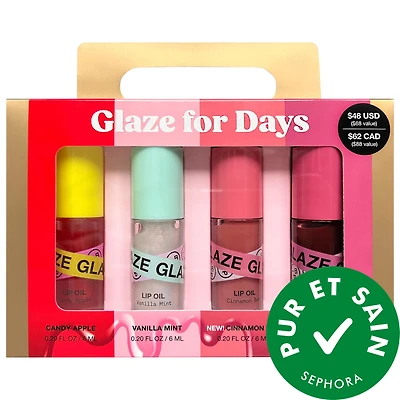 Glaze For Days 4-Piece Lip Oil Set