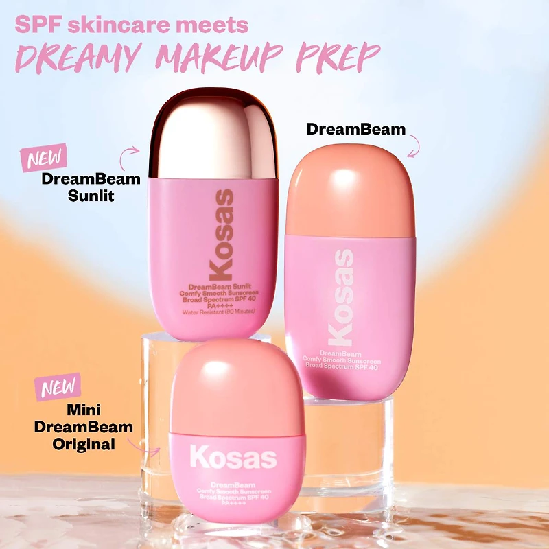 Écran solaire minéral sans silicone DreamBeam FPS 40 avec céramides et peptides