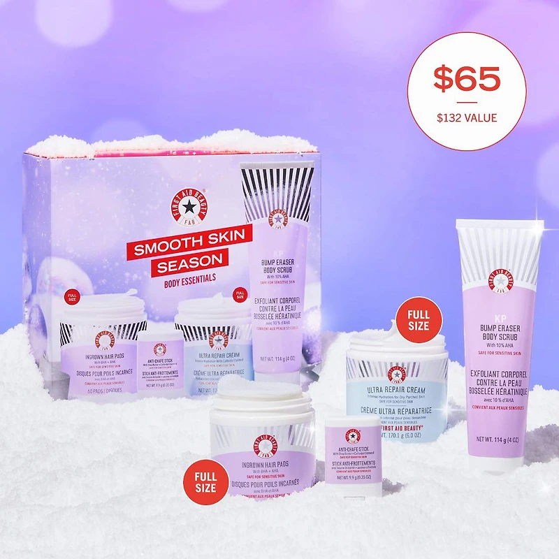 Ensemble-cadeau des fêtes d’essentiels pour le corps Smooth Skin Season