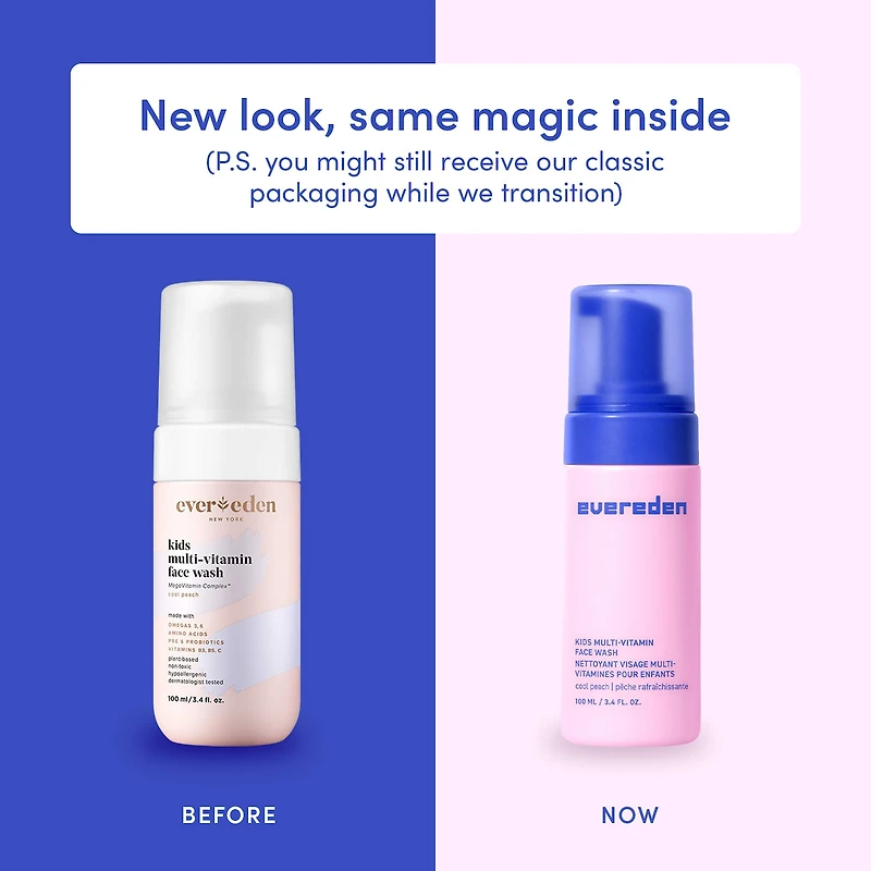 Nettoyant aux multivitamines pour enfants avec vitamines B5 et B3 (niacinamide)